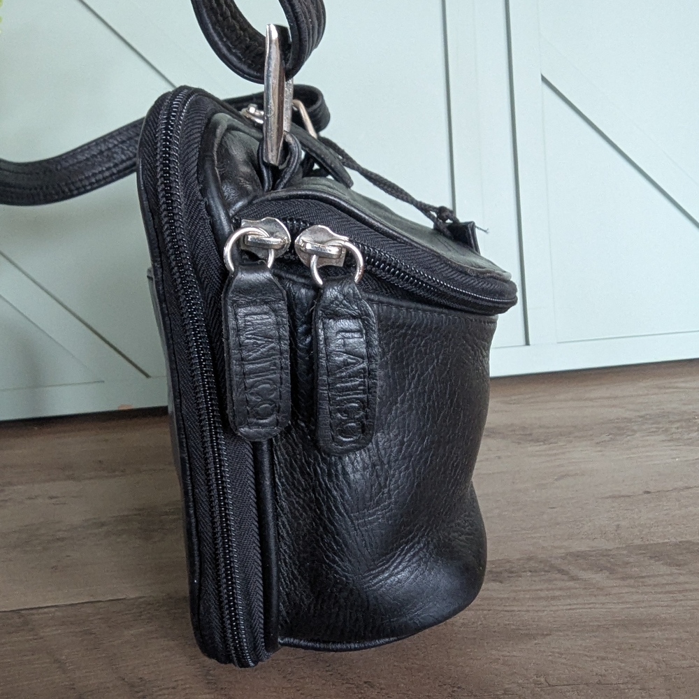 Latigo Black Pebbled Leather Crossbody Bag